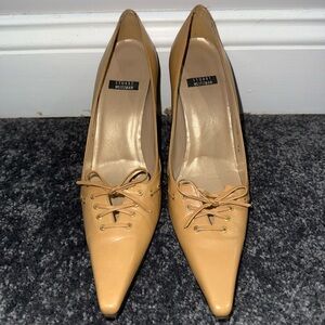 Stuart Weitzman Beige Lace-Up Heels